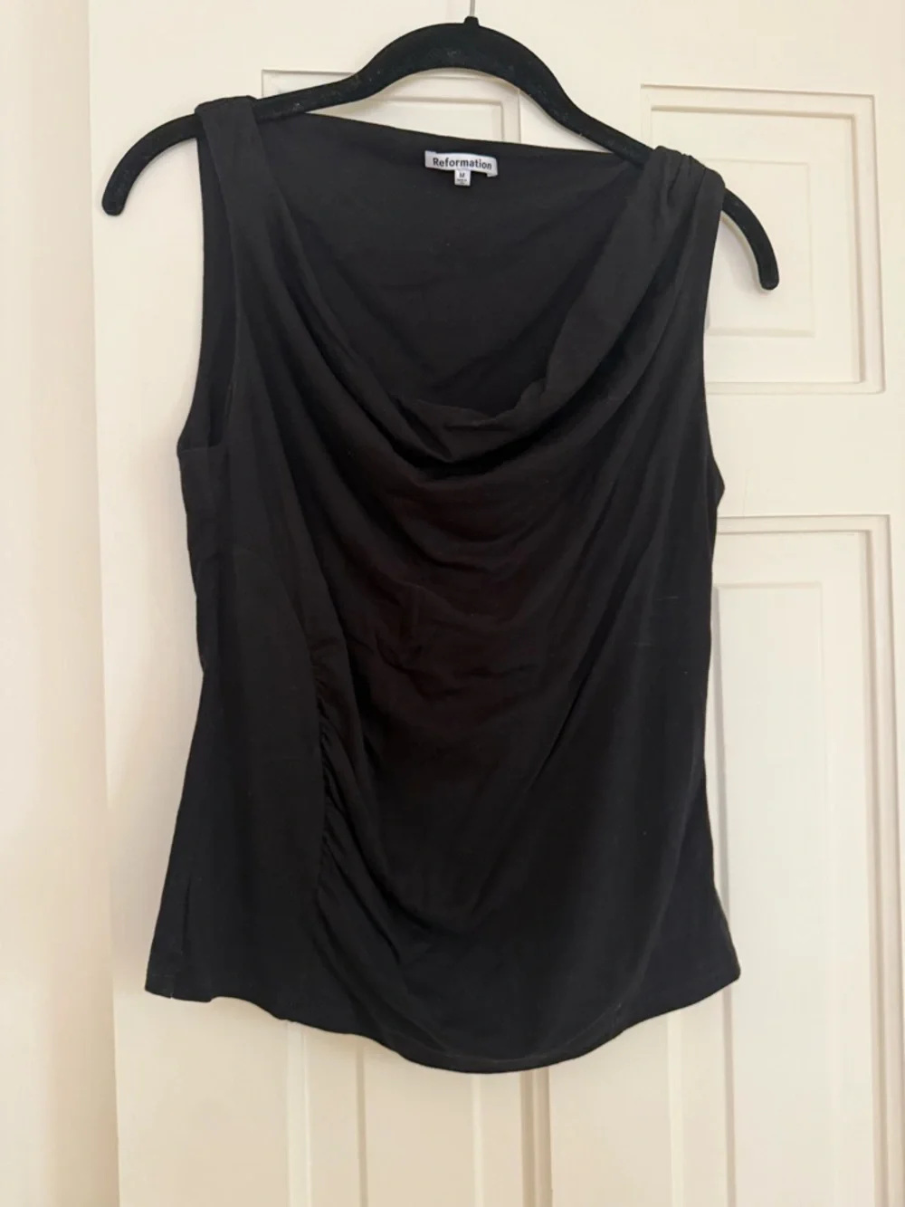 Reformation Black Draped Cowl Neck Camisole - Picture 2 of 3